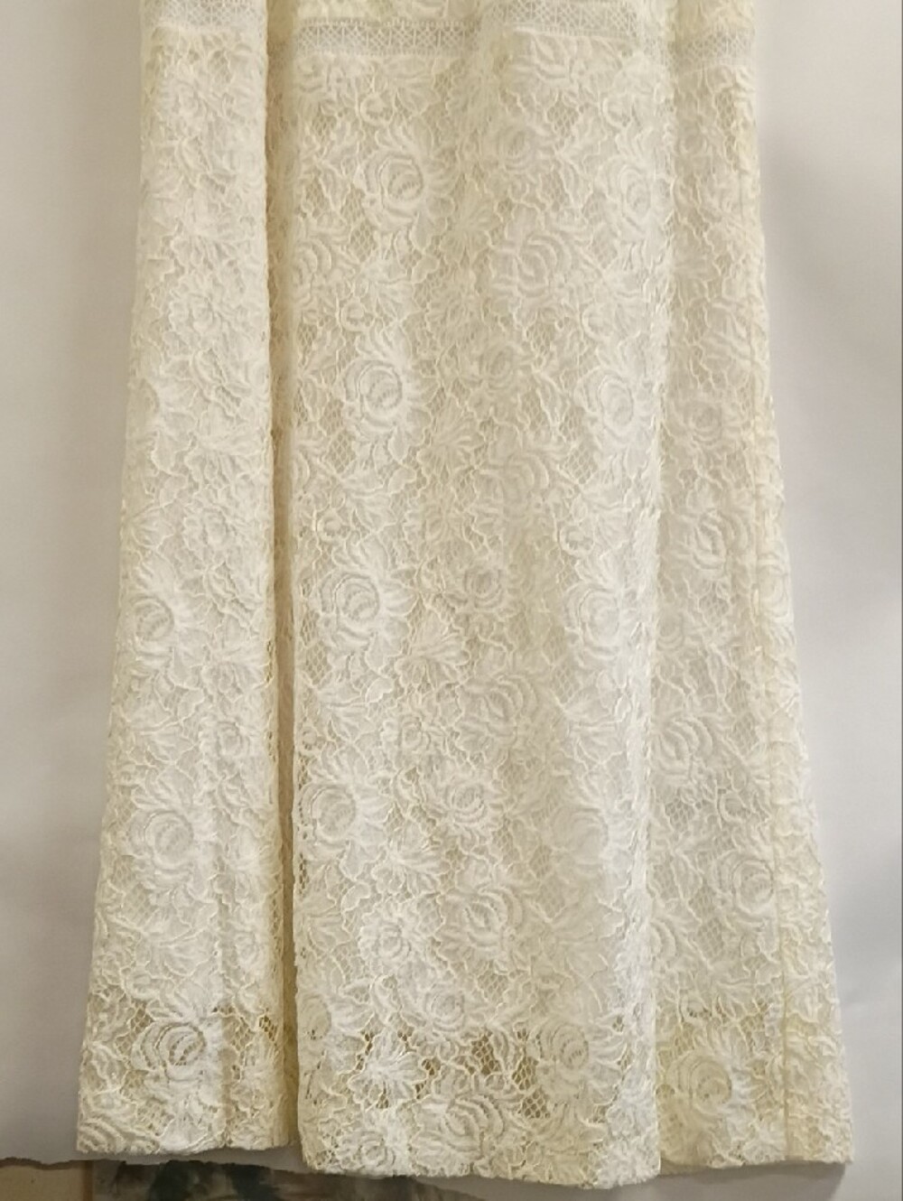 Lauren Ralph Lauren Ivory Lace Cowl-Neck Wedding Maxi Dress - Picture 3 of 7